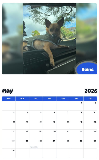 2026 - 2027 Heine - Pawidols Pet Calendar