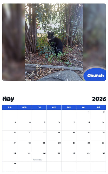 2026 - 2027 Church - Pawidols Pet Calendar