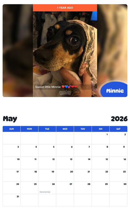 2026 - 2027 Minnie - Pawidols Pet Calendar