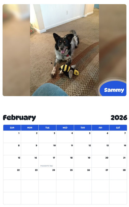 October 2025 - September 2026 Sammy - Pawidols Pet Calendar