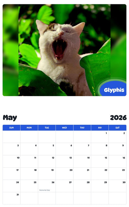 2026 - 2027 Glyphis - Pawidols Pet Calendar