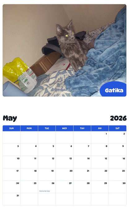 2026 - 2027 Gatika - Pawidols Pet Calendar