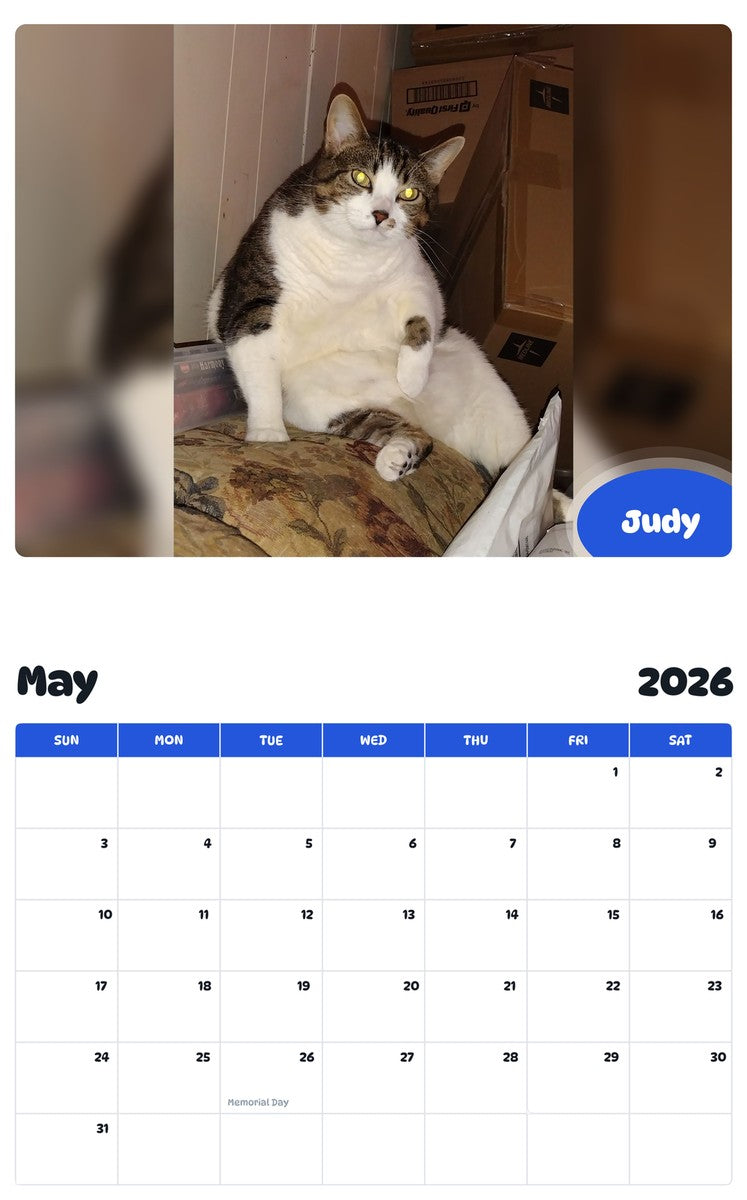 2026 - 2027 Judy - Pawidols Pet Calendar