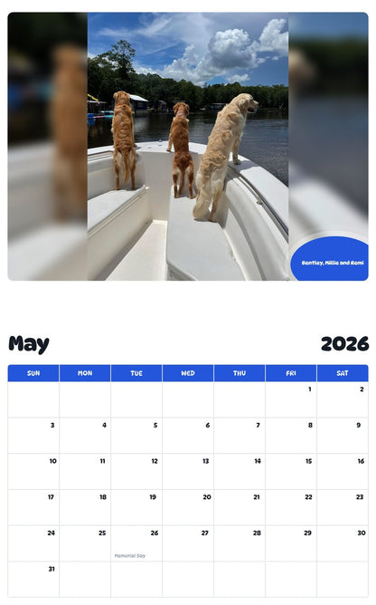 2026 - 2027 Bentley, Millie and Remi - Pawidols Pet Calendar