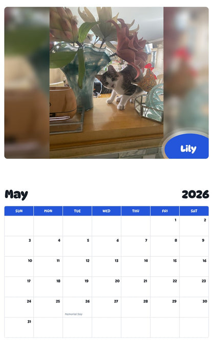 2026 - 2027 Lily - Pawidols Pet Calendar