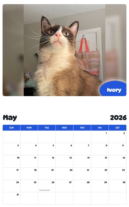 2026 - 2027 Ivory - Pawidols Pet Calendar
