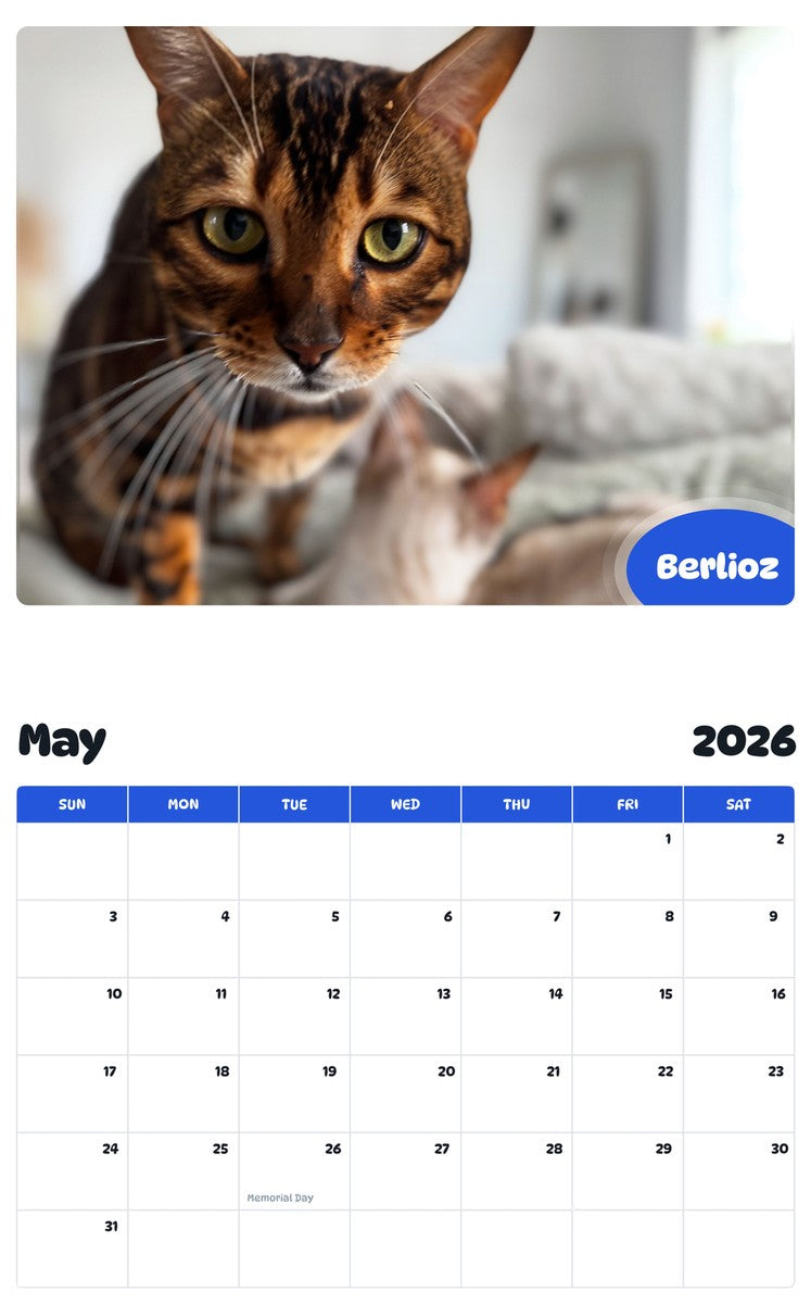 2026 - 2027 Berlioz - Pawidols Pet Calendar