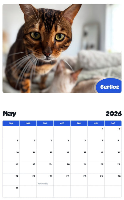 2026 - 2027 Berlioz - Pawidols Pet Calendar