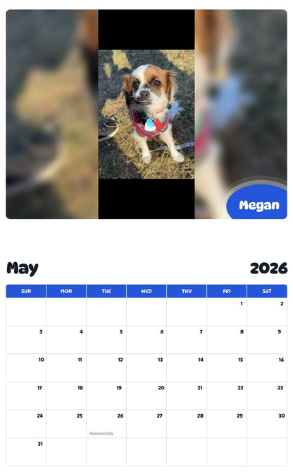 2026 - 2027 Megan - Pawidols Pet Calendar