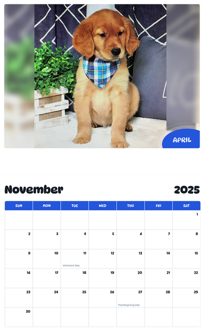 July 2025 - June 2026 April - Pawidols Pet Calendar