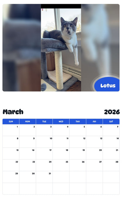 November 2025 - October 2026 Lotus - Pawidols Pet Calendar