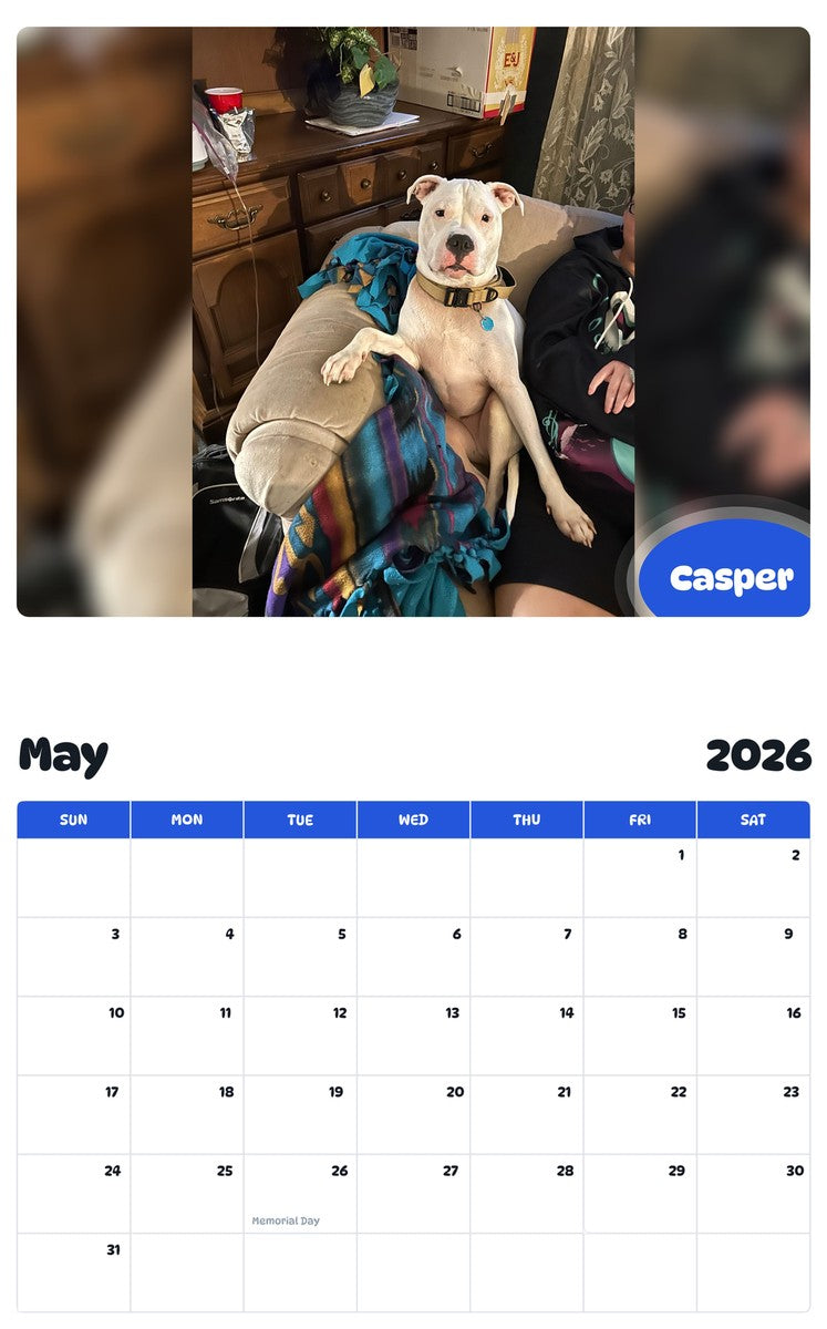 2026 - 2027 Casper - Pawidols Pet Calendar