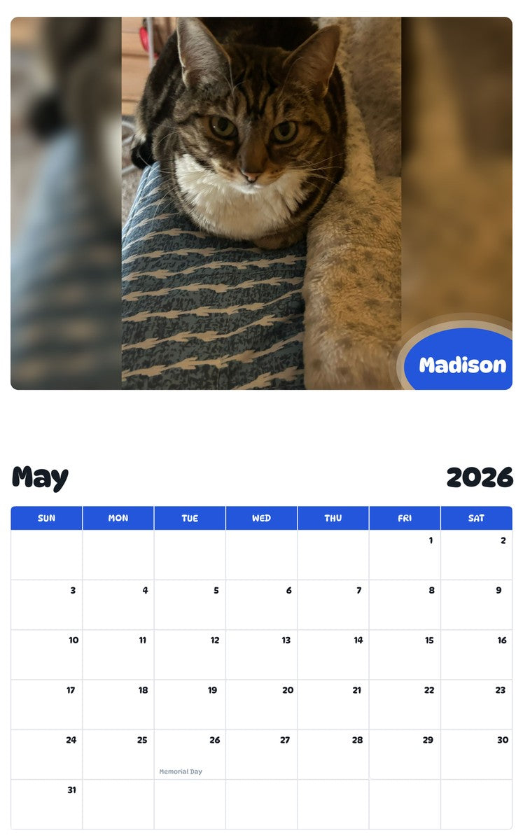 2026 - 2027 Madison - Pawidols Pet Calendar