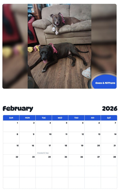 October 2025 - September 2026 Coco & Mittens - Pawidols Pet Calendar