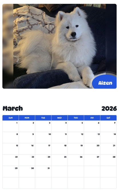 November 2025 - October 2026 Aizen - Pawidols Pet Calendar