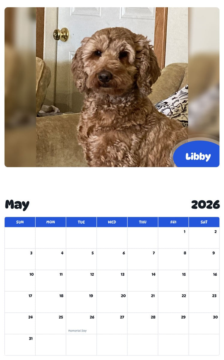 2026 - 2027 Libby - Pawidols Pet Calendar