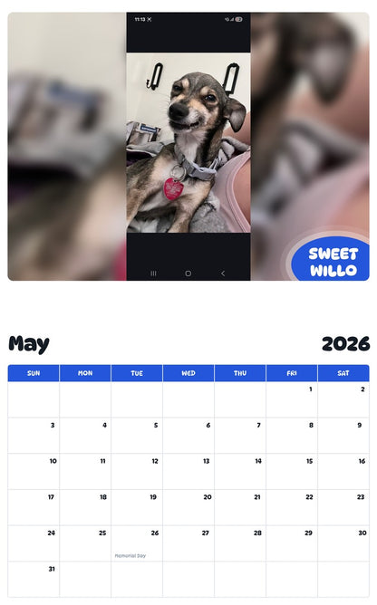 2026 - 2027 SWEET WILLO - Pawidols Pet Calendar