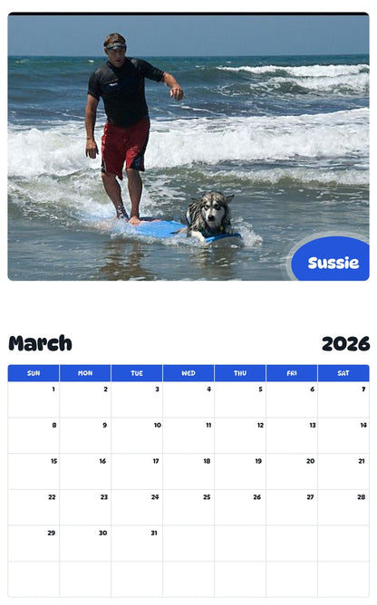November 2025 - October 2026 Sussie - Pawidols Pet Calendar