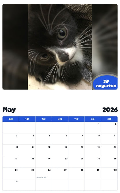 2026 - 2027 Sir angerton - Pawidols Pet Calendar