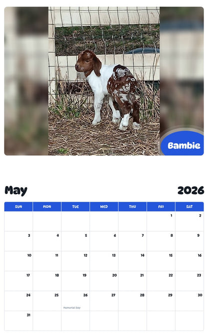 2026 - 2027 Bambie - Pawidols Pet Calendar