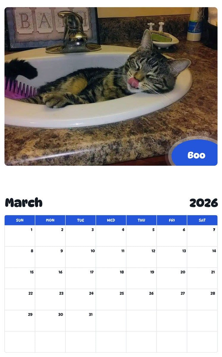 November 2025 - October 2026 Boo - Pawidols Pet Calendar