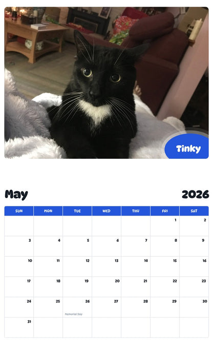 2026 - 2027 Tinky - Pawidols Pet Calendar