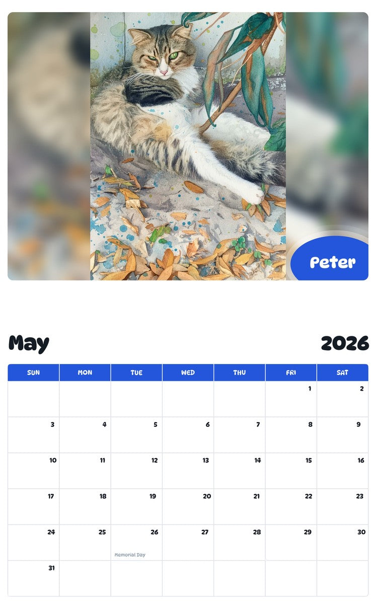 2026 - 2027 Peter - Pawidols Pet Calendar