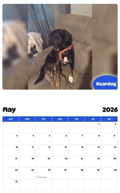 2026 - 2027 Beardog - Pawidols Pet Calendar