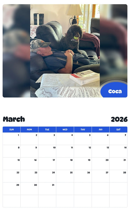 November 2025 - October 2026 Coca - Pawidols Pet Calendar