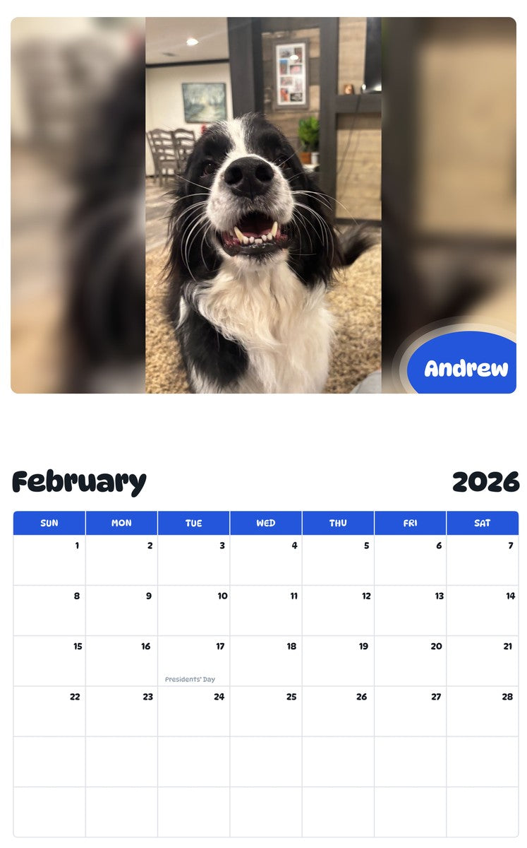 October 2025 - September 2026 Andrew - Pawidols Pet Calendar