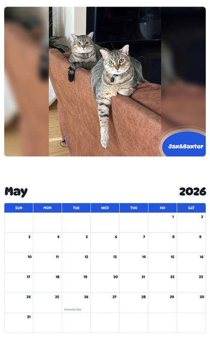 2026 - 2027 Jax&Baxter - Pawidols Pet Calendar