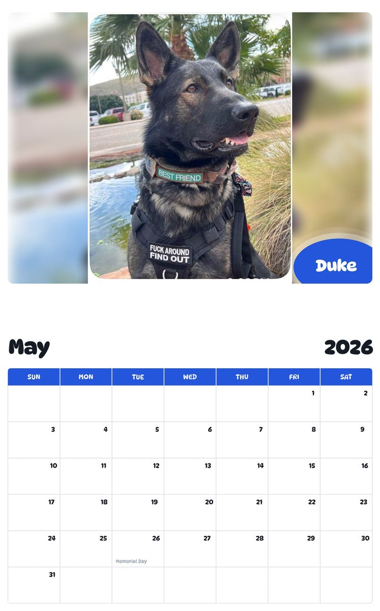 2026 - 2027 Duke - Pawidols Pet Calendar