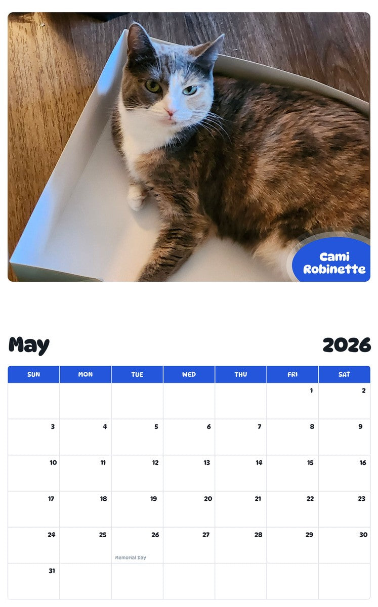2026 - 2027 Cami Robinette - Pawidols Pet Calendar