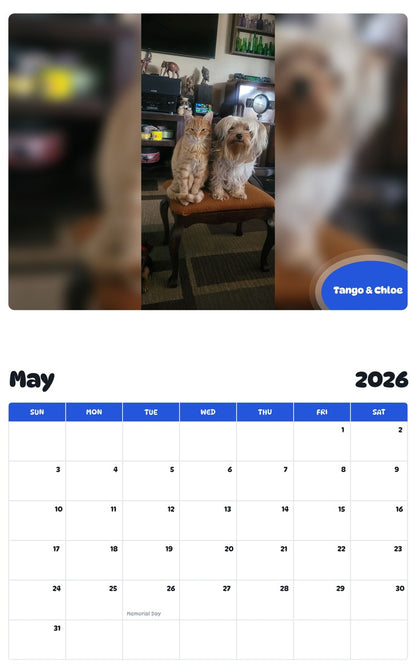 2026 - 2027 Tango & Chloe - Pawidols Pet Calendar