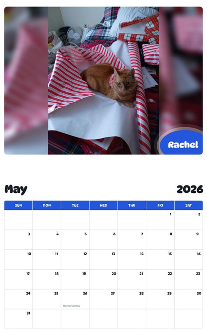 2026 - 2027 Rachel - Pawidols Pet Calendar