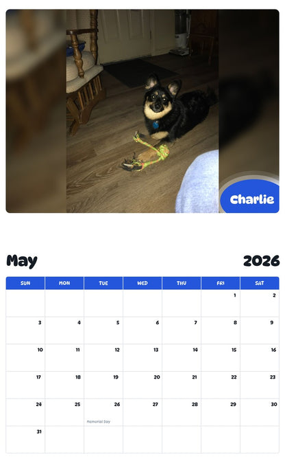 2026 - 2027 Charlie - Pawidols Pet Calendar