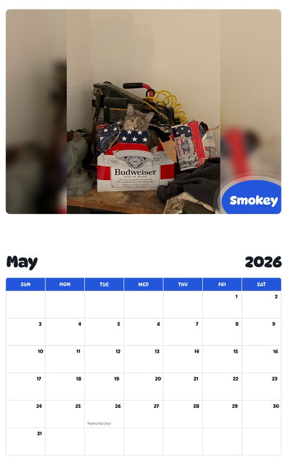 2026 - 2027 Smokey - Pawidols Pet Calendar