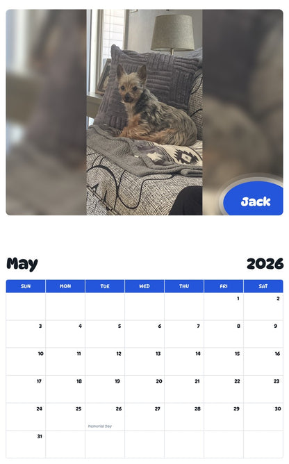2026 - 2027 Jack - Pawidols Pet Calendar