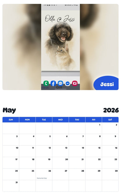 2026 - 2027 Jessi - Pawidols Pet Calendar