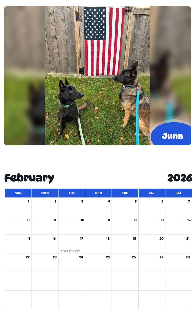 November 2025 - October 2026 Juna - Pawidols Pet Calendar