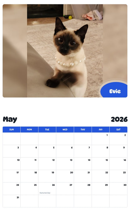 2026 - 2027 Evie - Pawidols Pet Calendar