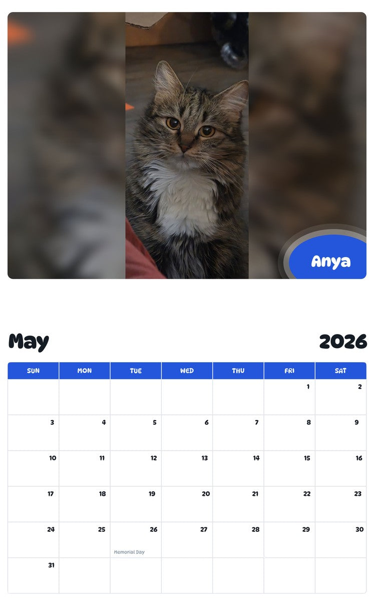2026 - 2027 Anya - Pawidols Pet Calendar