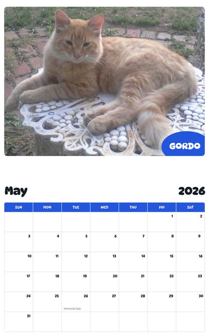 2026 - 2027 GORDO - Pawidols Pet Calendar