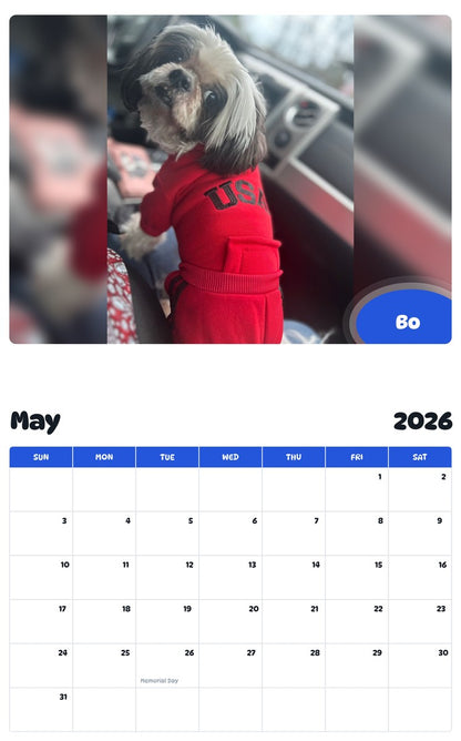 2026 - 2027 Bo - Pawidols Pet Calendar