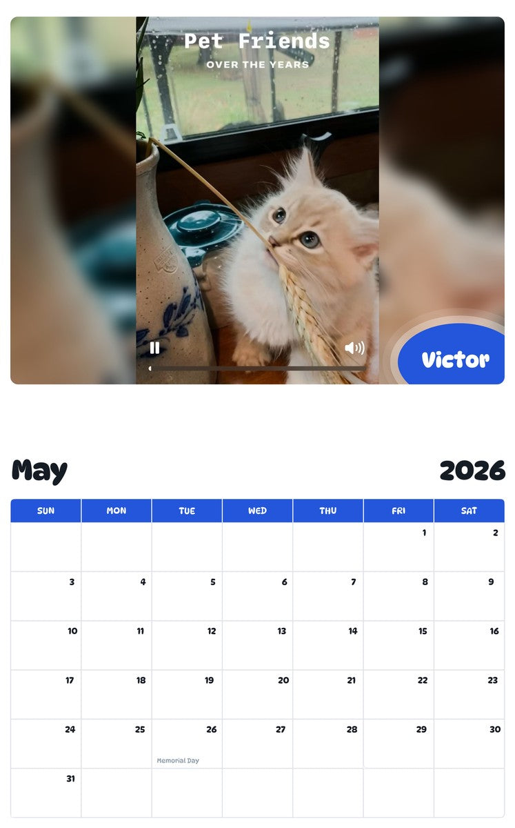 2026 - 2027 Victor - Pawidols Pet Calendar
