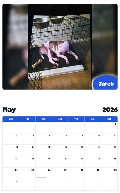 2026 - 2027 Zareb - Pawidols Pet Calendar