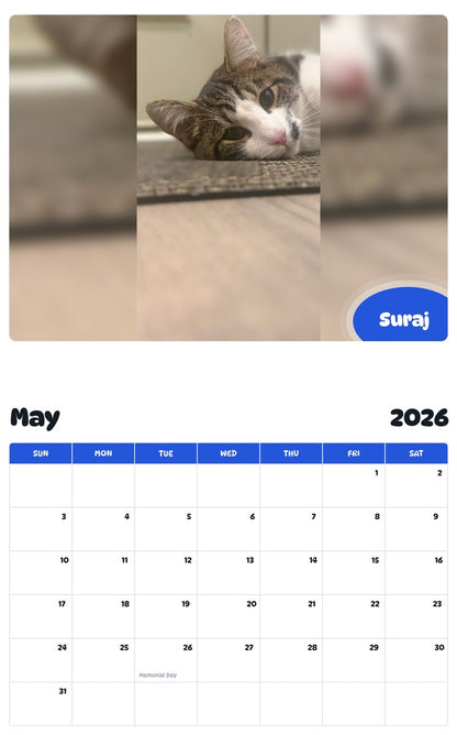 2026 - 2027 Suraj - Pawidols Pet Calendar