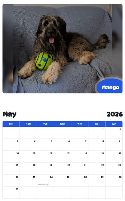2026 - 2027 Mango - Pawidols Pet Calendar