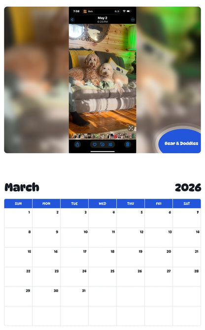 November 2025 - October 2026 Bear & Doddles - Pawidols Pet Calendar