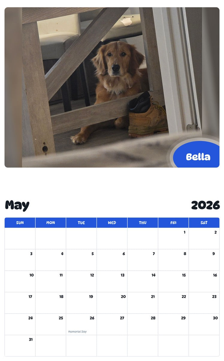 2026 - 2027 Bella - Pawidols Pet Calendar